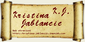 Kristina Jablančić vizit kartica